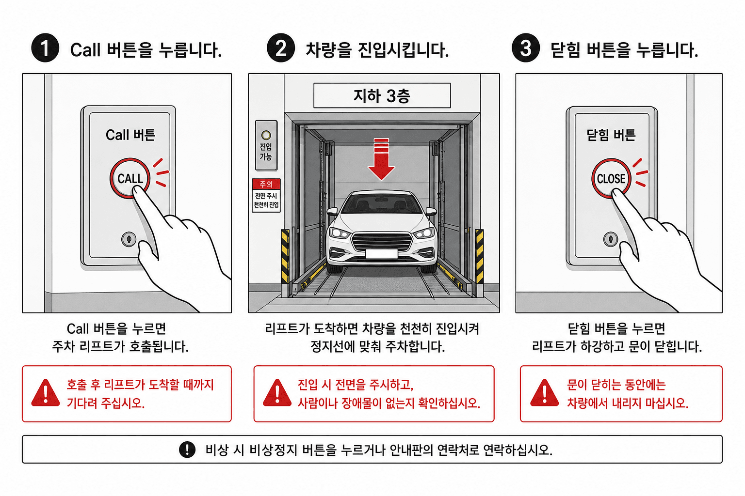 2. 셀프 리프트로 지하 3층 진입